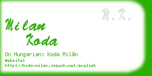 milan koda business card