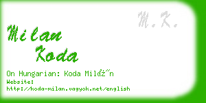 milan koda business card